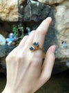 SJ1888 - Blue Sapphire Ring Set in 18 Karat Gold Settings