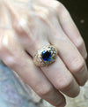 SJ1386 - Blue Sapphire with Diamond Ring Set in 18 Karat Gold Settings