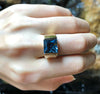 SJ6172 - London Blue Topaz Ring Set in 18 Karat Gold Settings