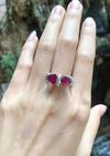 SJ1946 - Ruby with Diamond Ring Set in 18 Karat White Gold Settings