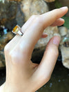 SJ1867 - Yellow Sapphire Ring Set in Platinum 950 Settings