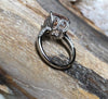 SJ1206 - Morganite with Diamond Ring Set in 18 Karat White Gold Settings