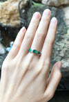 JR0643S - Emerald & Diamond Ring Set in 18 Karat White Gold Setting