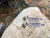 SJ1472 - Diamond and Pink Sapphire Earrings Set in 18 Karat White Gold Settings