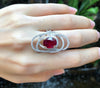 SJ1426 - Ruby with Diamond Ring Set in 18 Karat White Gold Setting