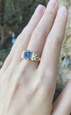 JR13322Z - Blue Sapphire & Diamond Ring Set in 18 Karat Gold Settings