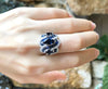 SJ1446 - Blue Sapphire with Diamond Ring Set in 18 Karat White Gold Settings