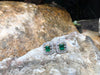 SJ1599 - Emerald with Diamond Earrings Set in 18 Karat White Gold Settings