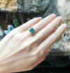 SJ1177 - Emerald with Diamond Ring Set in Platinum 950 Settings