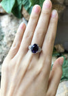 SJ3024 - Amethyst with Cubic Zirconia Ring set in Silver Settings