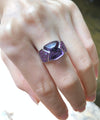 SJ1986 - Amethyst with Pink Sapphire Ring Set in 18 K White Gold