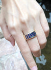 SJ1310 - Blue Sapphire with Diamond Ring Set in 18 Karat Gold Settings