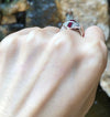 SJ1788 - Ruby with Diamond Ring Set in 18 Karat White Gold Setting