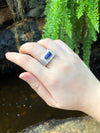 SJ1666 - Blue Sapphire with Diamond Ring Set in 18 Karat White Gold Settings