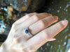 SJ6130 - Round Blue Sapphire with Diamond Ring Set in Platinum 950 Settings