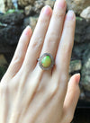 SJ2892 - Opal with Brown Diamond Ring Set in 18 Karat Rose Gold Settings