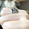 SJ6109 - Blue Sapphire, Ruby  with Cubic Zirconia Elephant Ring set in Silver Settings