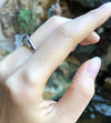 SJ1914 - Blue Sapphire with Diamond Ring Set in 18 Karat White Gold Settings
