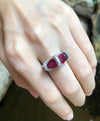 SJ1946 - Ruby with Diamond Ring Set in 18 Karat White Gold Settings