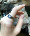 SJ1378 - Blue Sapphire with Diamond Ring Set in 18 Karat Gold Settings