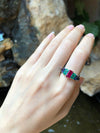 SJ1846 - Ruby, Emerald and Blue Sapphire Ring Set in 18 Karat White Gold Settings