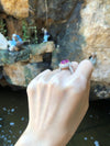 SJ6135 - GIA Certified Unheated 4 Cts Pink Sapphire with Diamond Ring in 18Kt White Gold