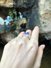SJ2174 - Blue Sapphire, Pink Sapphire with Diamond Ring in 18 Karat White Gold Settings