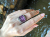 SJ2186 - Pink Sapphire with Brown Diamond Ring Set in 18 Karat White Gold Settings