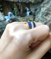 SJ1230 - Emerald with Blue Sapphire with Diamond Ring Set in 18 Karat Gold Settings