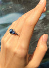 JR0040O - Blue Star Sapphire & Diamond Ring Set in 18 Karat White Gold Setting