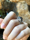SJ1890 - Meteorite with Diamond Ring Set in 18 Karat White Gold Settings