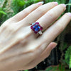 SJ1932 - Tanzanite with Ruby Ring Set in 18 Karat White Gold Settings