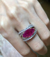 SJ1439 - Ruby with Diamond Ring Set in 18 Karat White Gold Settings