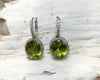 SJ1998 - Peridot with Diamond Earrings Set in 18 Karat White Gold Settings