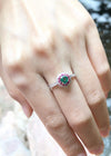 JR0304U - Emerald, Pink Sapphire & Diamond Ring Set in 18 Karat White Gold Setting