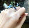 SJ6082 - Blue Sapphire with Diamond Ring Set in 18 Karat White Gold Settings