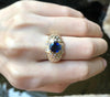 SJ1386 - Blue Sapphire with Diamond Ring Set in 18 Karat Gold Settings