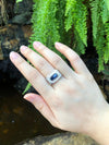 SJ1666 - Blue Sapphire with Diamond Ring Set in 18 Karat White Gold Settings