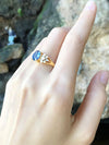 JR13322Z - Blue Sapphire & Diamond Ring Set in 18 Karat Gold Settings