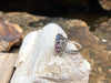 SJ1435 - Blue Sapphire and Pink Sapphire with Diamond Ring Set in 18 Karat White Gold