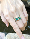 SJ1346 - Emerald with Diamond Ring Set in 18 Karat Gold Settings