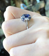SJ1290 - Blue Sapphire with Diamond Ring Set in 18 Karat White Gold Settings