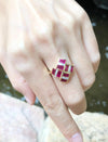 JR0950X - Ruby & Diamond Ring Set in 18 Karat Gold Setting