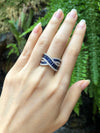 SJ1766 - Blue Sapphire with Diamond Ring Set in 18 Karat Gold Settings
