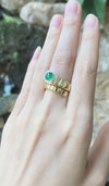 JRB8566 - Cabochon Emerald & Diamond Serpent Ring Set in 18 Karat Gold Setting