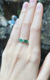JR0643S - Emerald & Diamond Ring Set in 18 Karat White Gold Setting