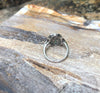 SJ1913 - Diamond with Emerald Ring Set in 18 Karat White Gold Settings