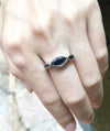 JR0230P - Blue Sapphire & Diamond Ring Set in 18 Karat White Gold Setting