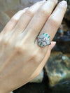 SJ1913 - Diamond with Emerald Ring Set in 18 Karat White Gold Settings