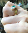 JRB8566 - Cabochon Emerald & Diamond Serpent Ring Set in 18 Karat Gold Setting